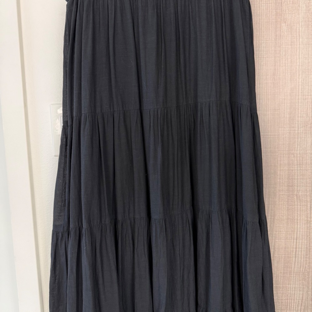 Anthropologie Samant Chauhan Black Jacaranda Tiered Maxi Dress Embroidered 8 - Picture 13 of 16
